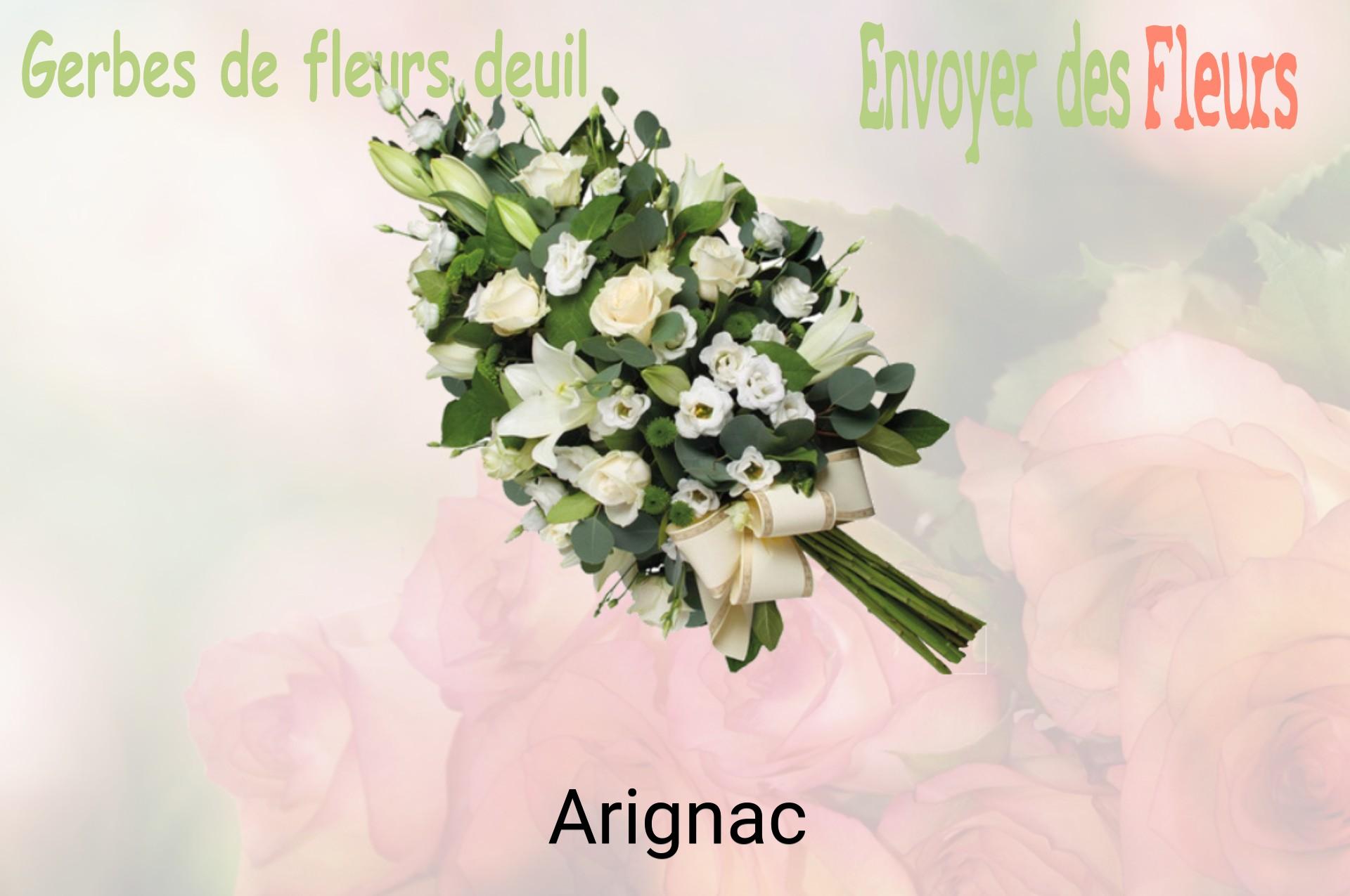 Gerbe de fleurs de deuil livrée à Arignac